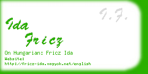 ida fricz business card